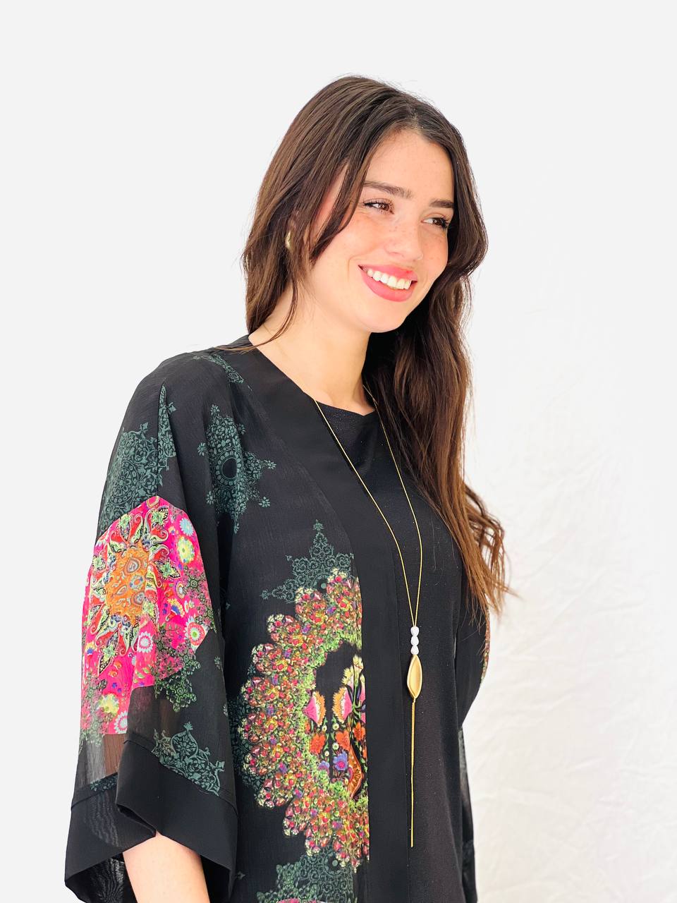 עליונית פוקסיה- הדפס ורוד ירוק