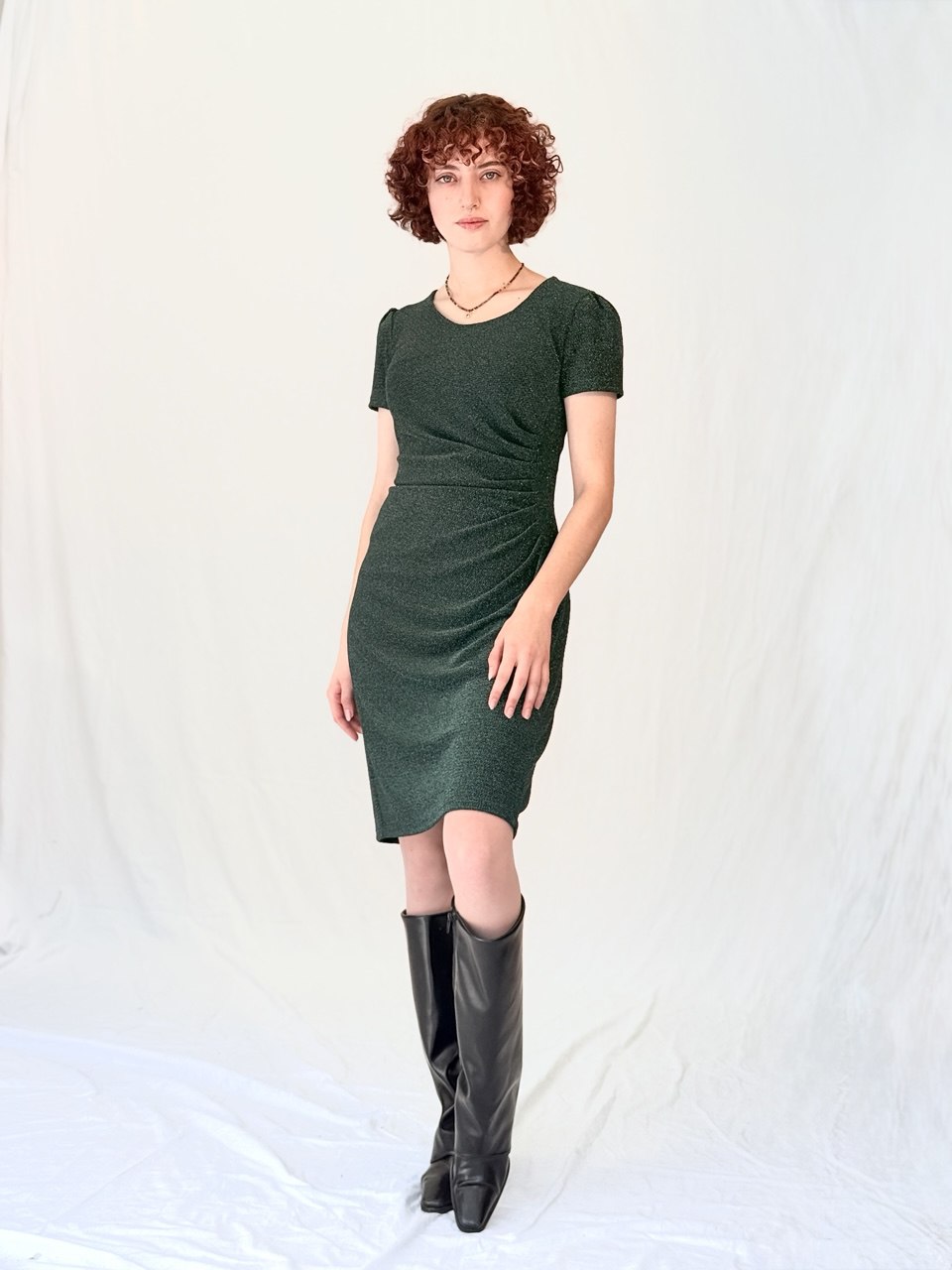 שמלת רויאל- ירוק (שרוול קצר)