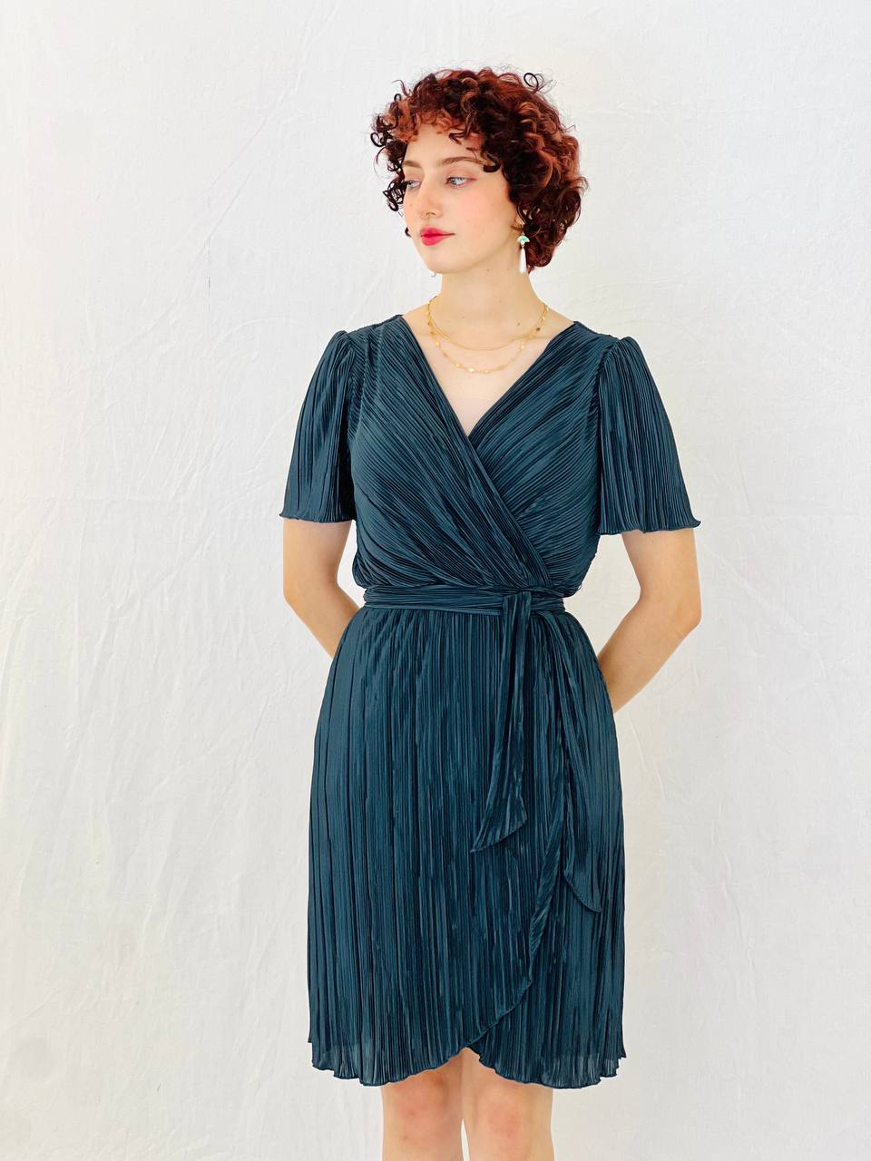 שמלת זית מעושן- ירוק