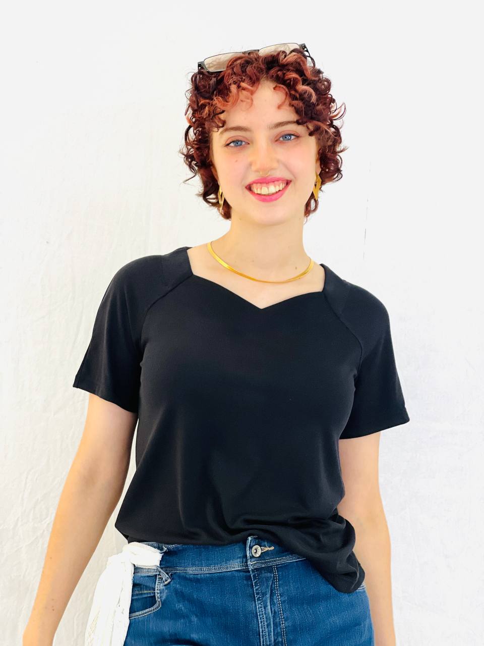 חולצת לב- שחור