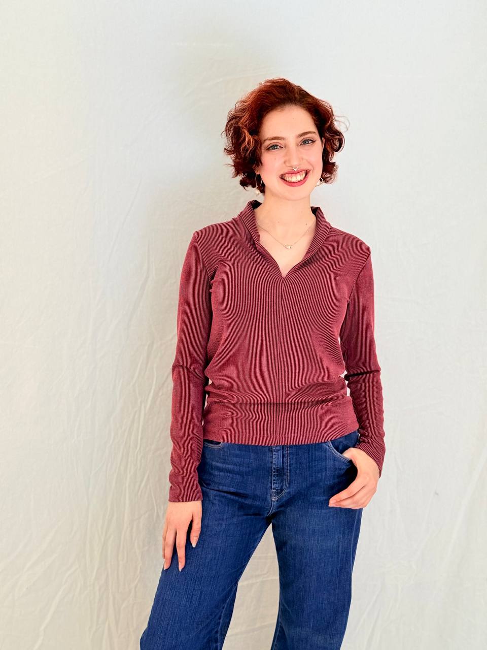חולצת ליאן- בורדו