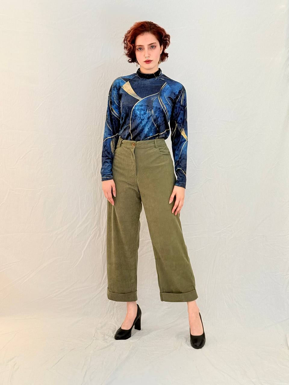 מכנס אן- ירוק זית