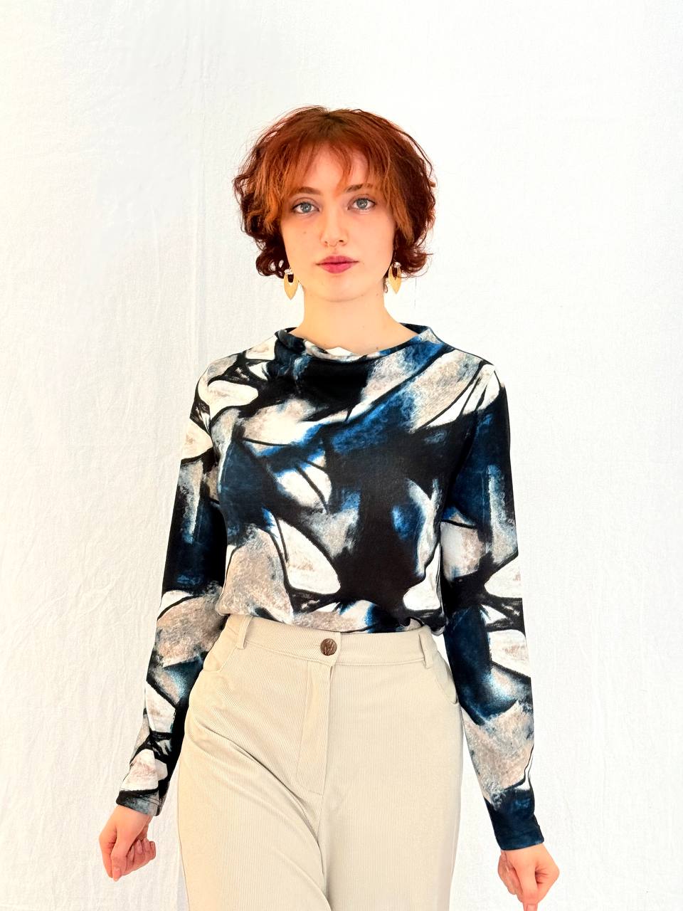 חולצת לני- כחול אפור