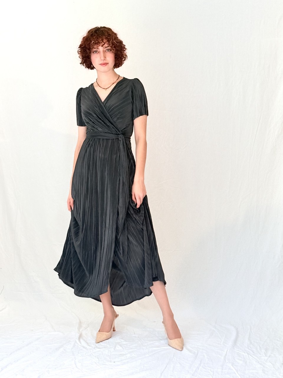 שמלת שיראל- ירוק (שרוול קצר)