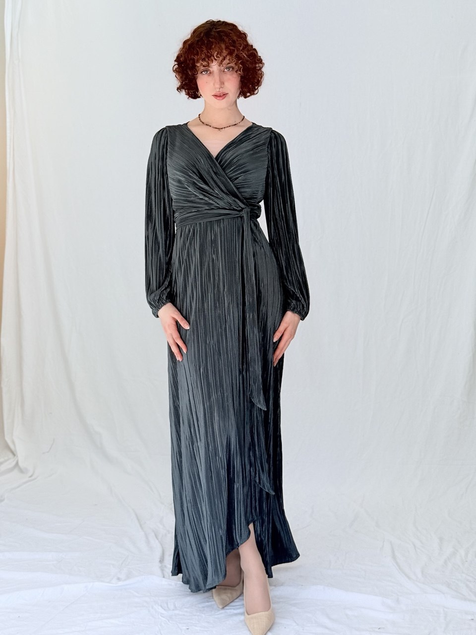 שמלת שיראל- ירוק (שרוול ארוך)