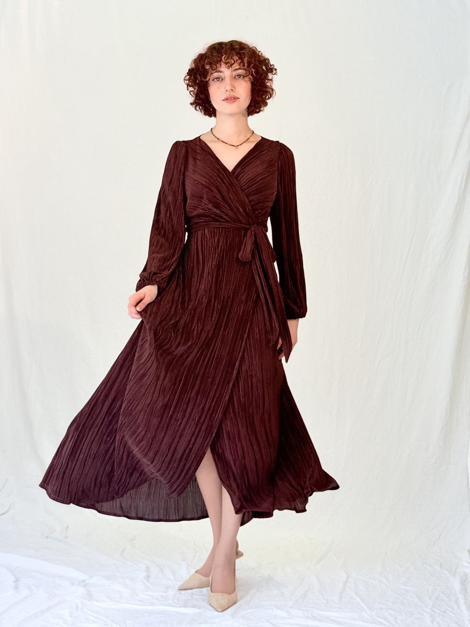 שמלת שיראל- חציל (שרוול ארוך)