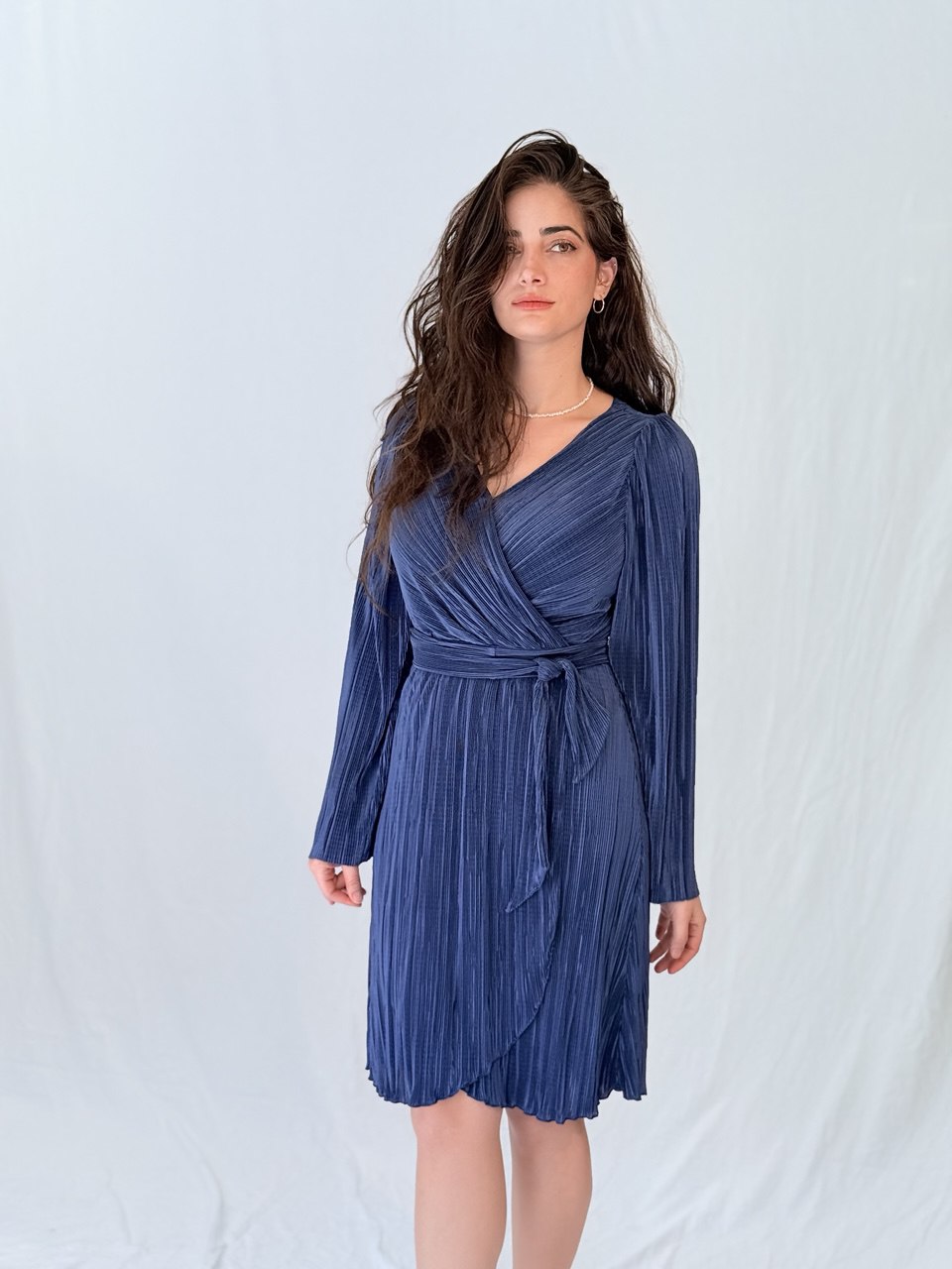 שמלת זית מעושן- כחול