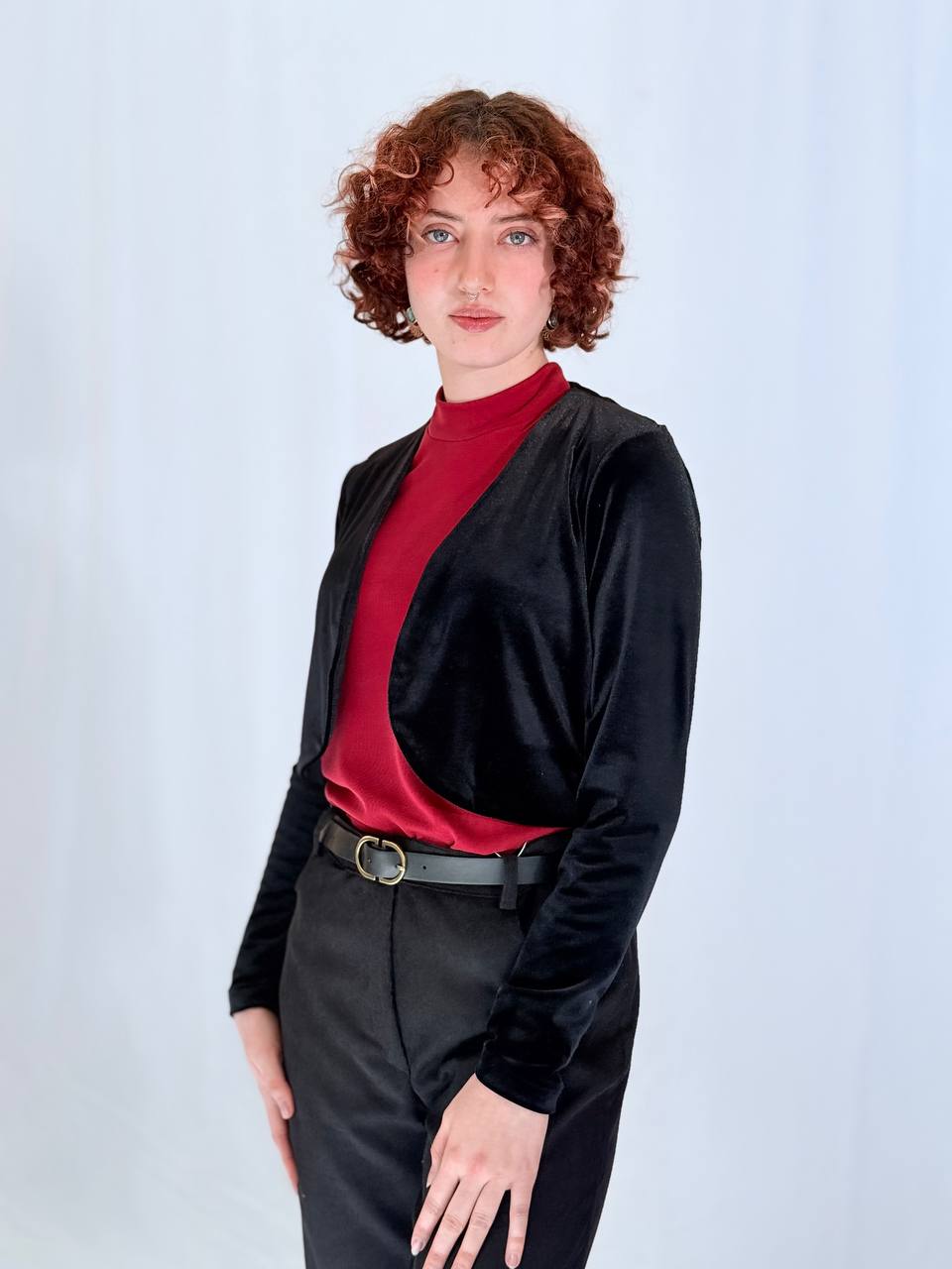 בולרו קטיפה - שחור