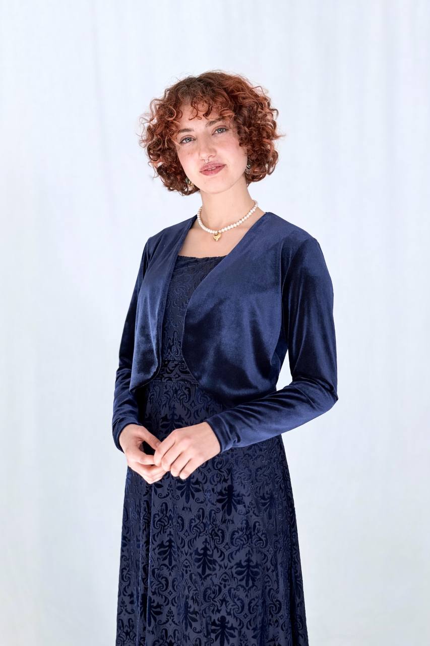 בולרו קטיפה- כחול