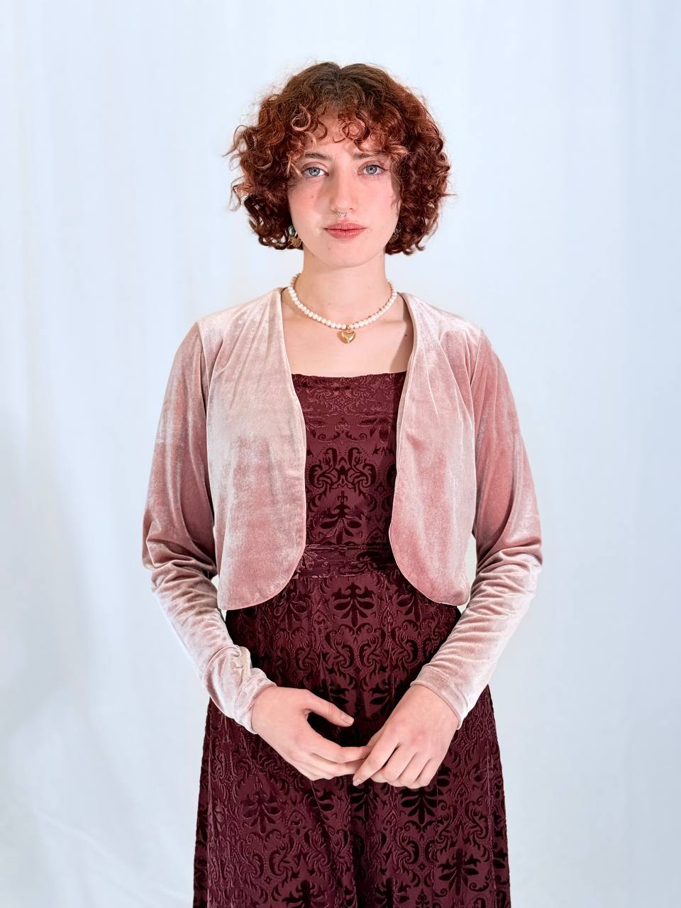 בולרו קטיפה- ורוד