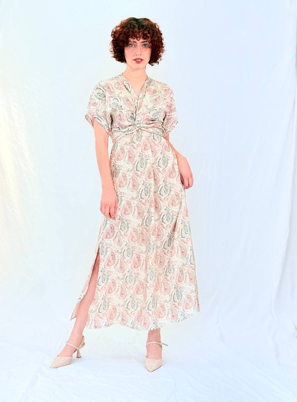 שמלת הדס מקסי-  הדפס אדום