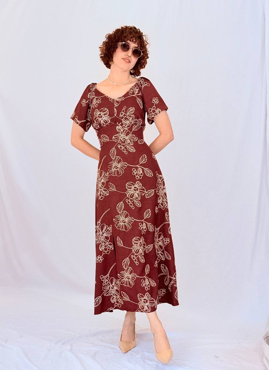 שמלת סקרלט- בורדו