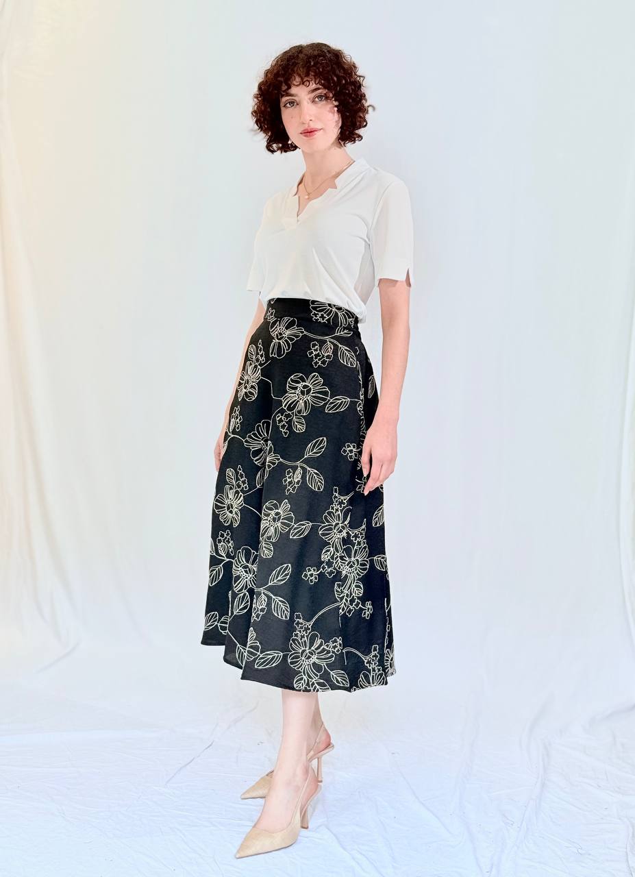 חצאית מכנס- מישל שחור דוגמא