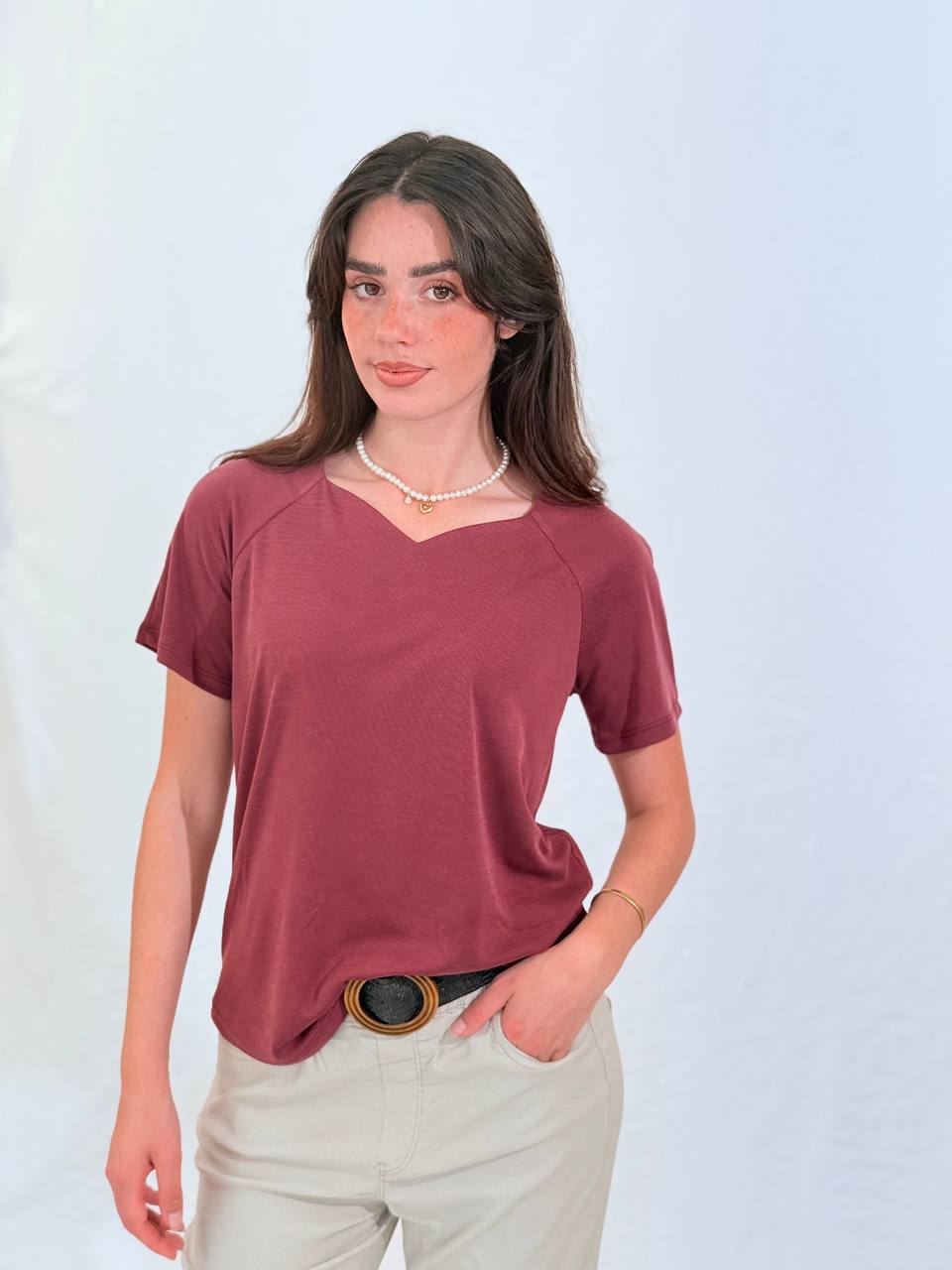 חולצת לב- דובדבן